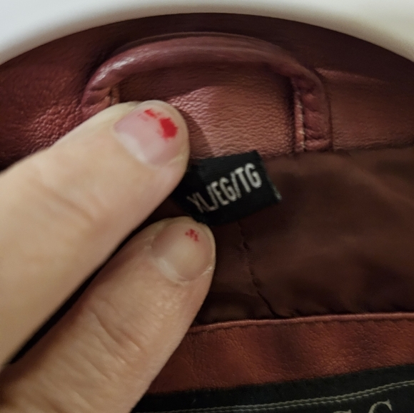 GUESS Women's Red Vegan Leather moto Jacket XL - Picture 4 of 7